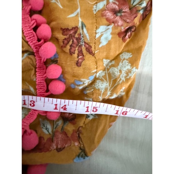 Natural Life Pom Pom Grocery Tote Bag Floral Reusable Market Bag Boho - Picture 7 of 7